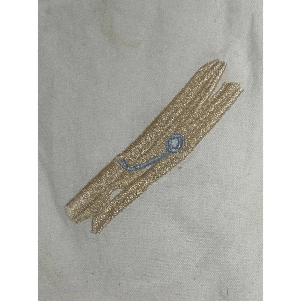 Whitmor Clothespin Bag Vintage Embroidered Cottagecore Farmhouse Laundry